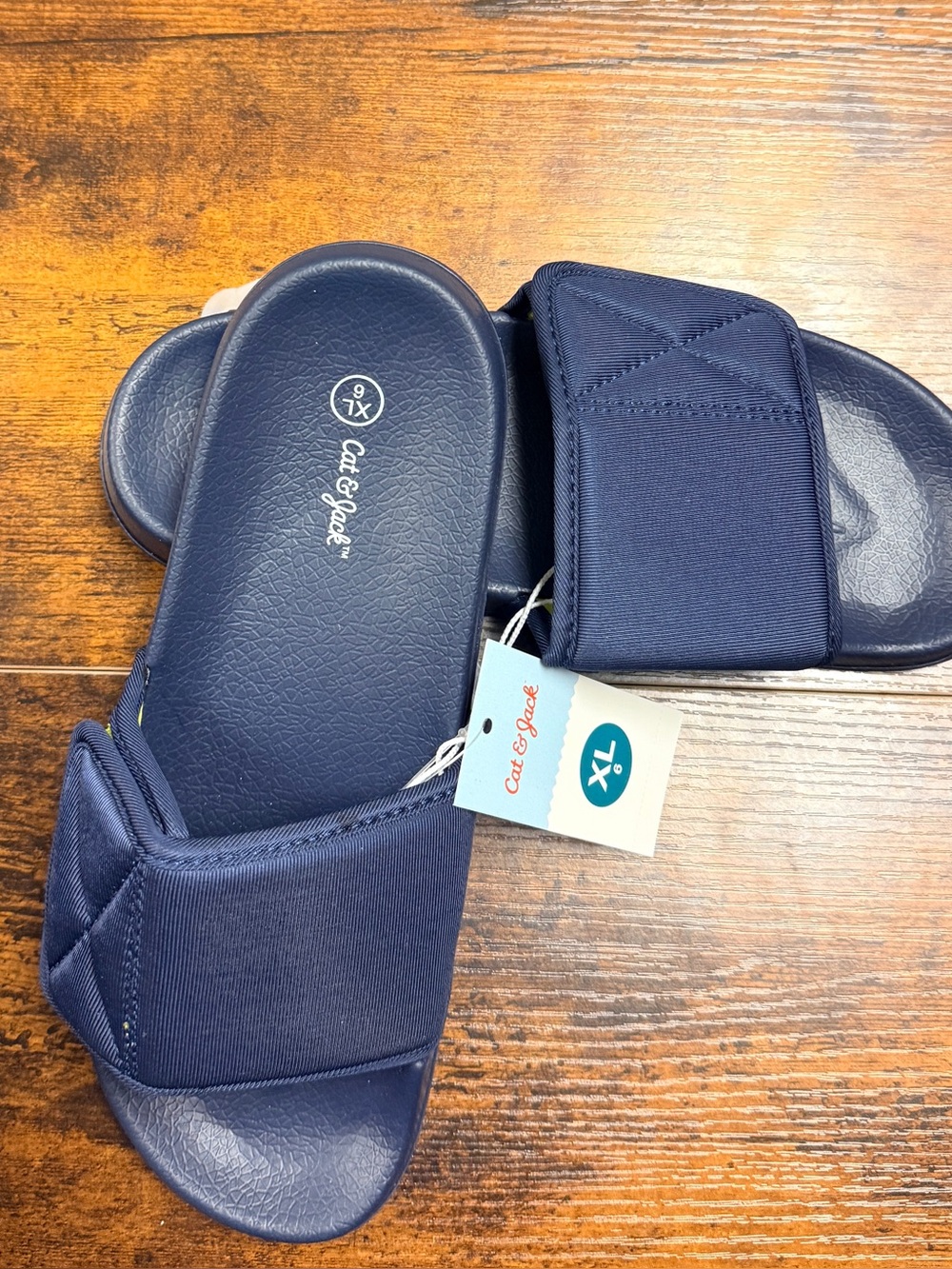 Cat & Jack Navy Slide Sandals with Adjustable Strap